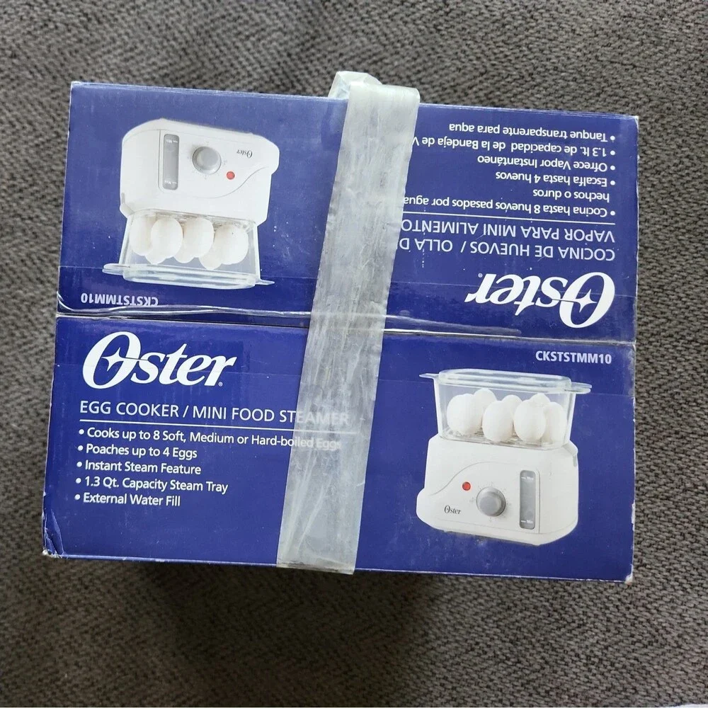 Brand New Box Oster Designer Electric Egg Cooker / Poacher & Mini Food Steamer